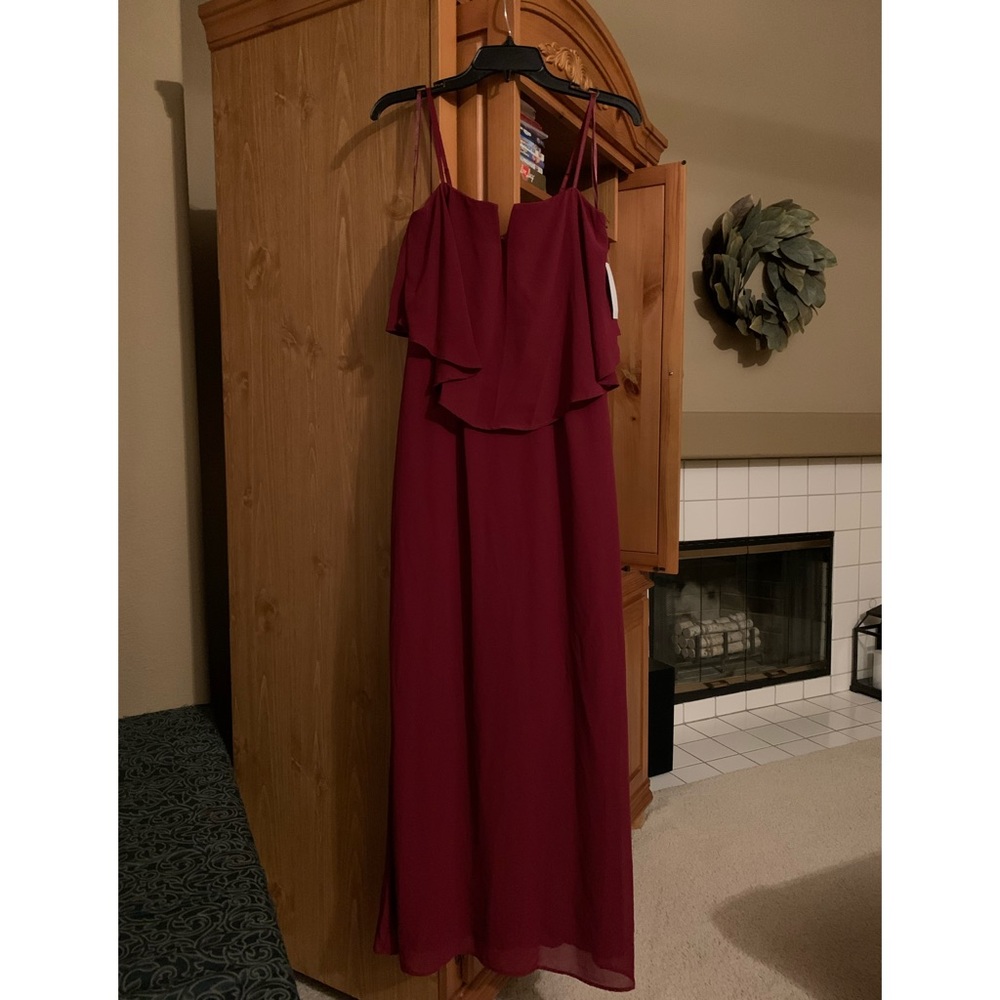 Macy’s burgundy red formal dress